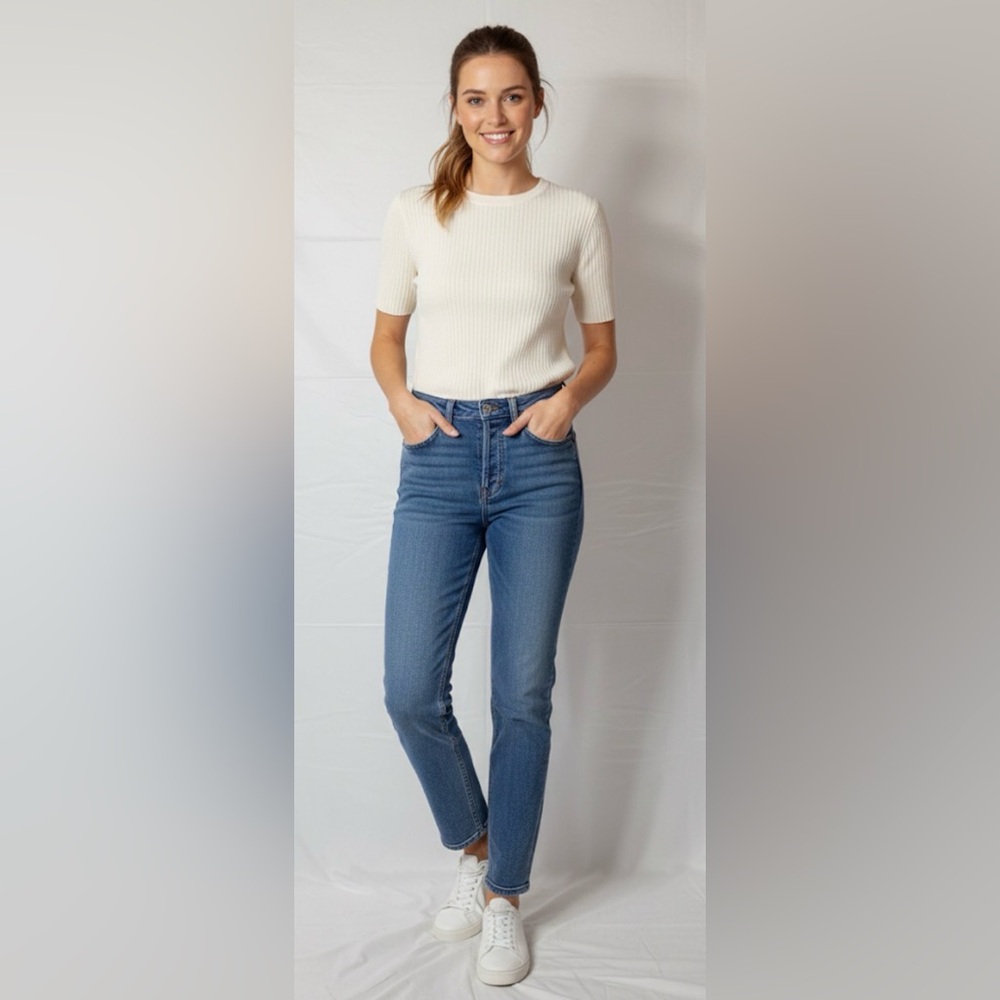 Re/Done 90’s High Rise Ankle Crop Jeans Size 25 Button Fly